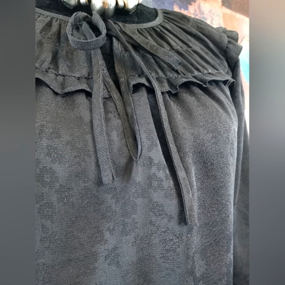 Current Air Black & Charcoal Grey Print Top Size L NWOT - Picture 4 of 9